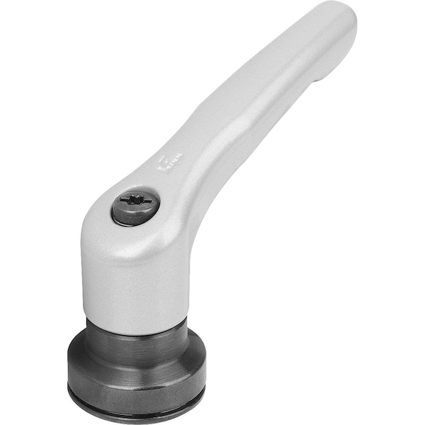 Adjustable Handle With Clamp Force Intensif Size:5 M12, Zinc Silver Met, Comp:Steel Black Oxidized
